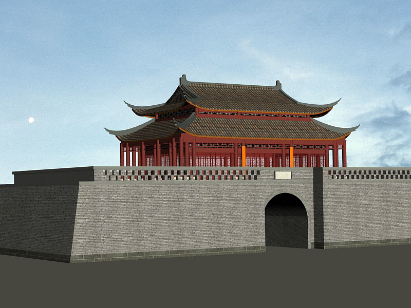 Ancient City Gate 3d model download — 3D model download