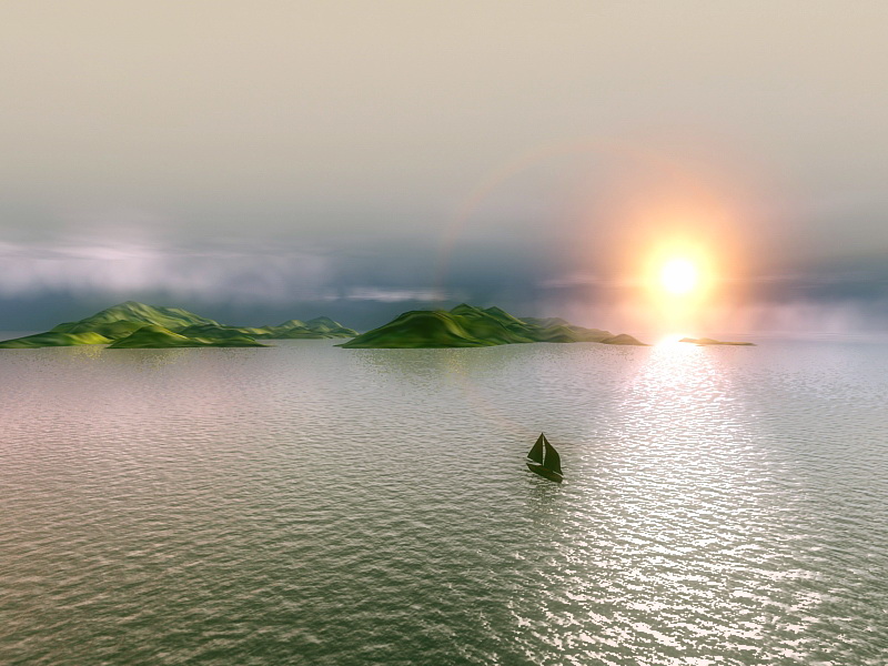 Island Sunset 3d model download — 3D model download
