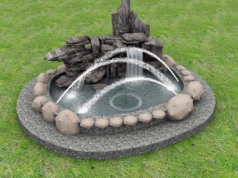 Garden Rock Fountain 3d model download — 3D model download