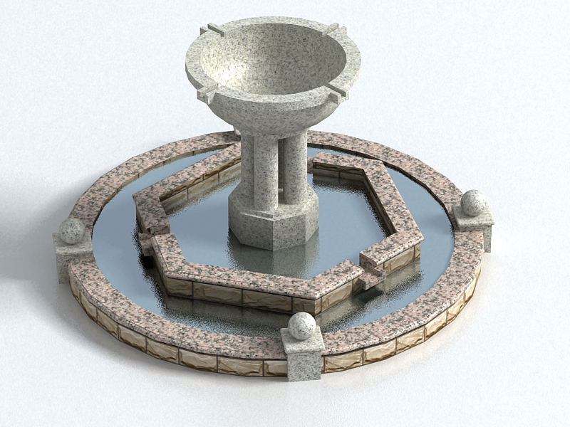 Outdoor Garden Fountain 3d model download — 3D model download