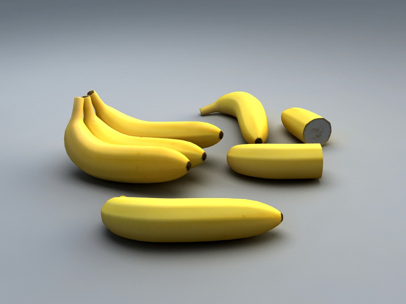 Fresh Bananas 3d model download — 3D model download