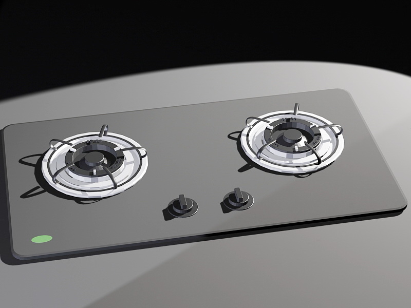 2 Burner Gas Stove 3d model download — 3D model download