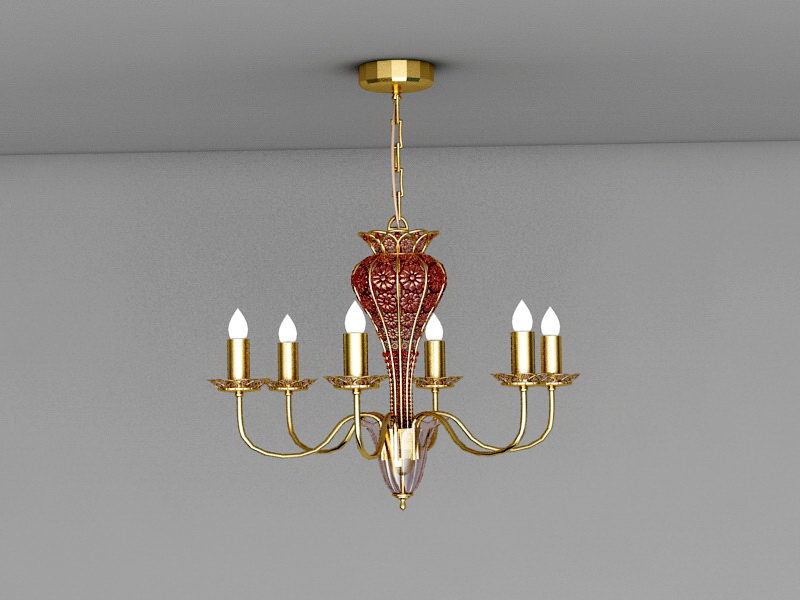 Traditional Candelabra Chandelier 3d model download — 3D model download