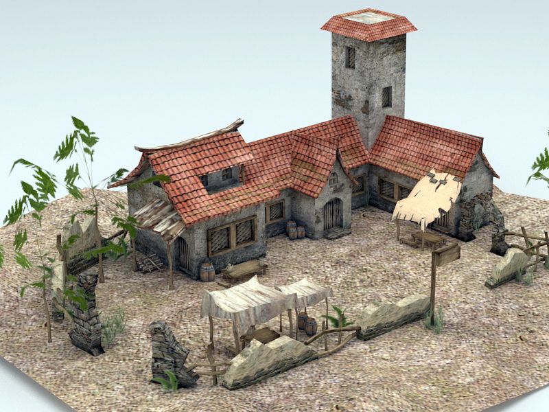 Asian Farmhouse 3d model download — 3D model download
