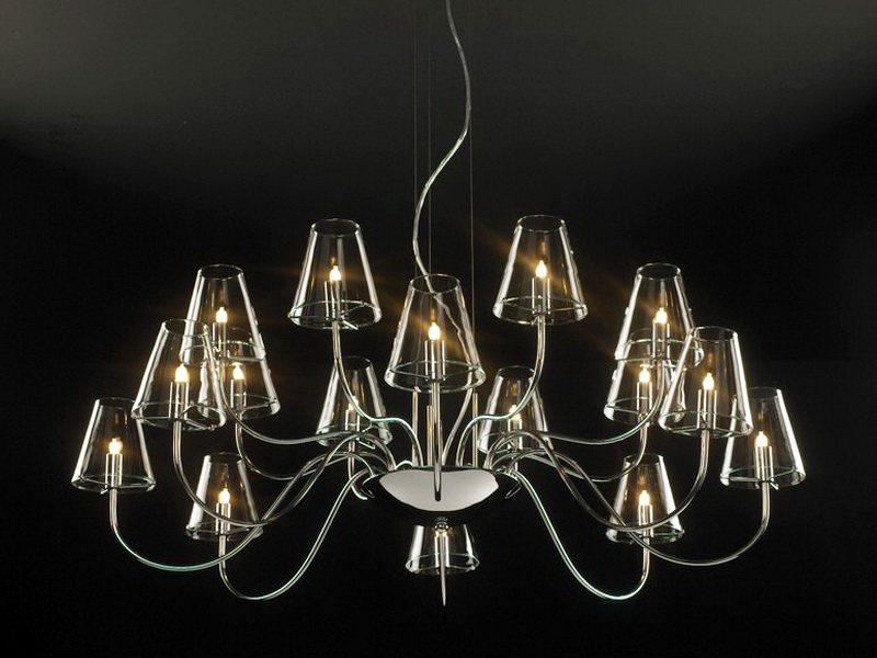 Industrial Glass Chandelier 3d model download — 3D model download