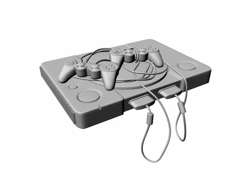 PS one Game Console 3d model download — 3D model download