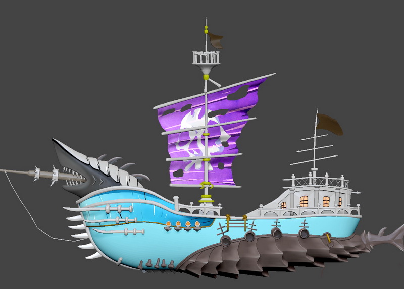 Cartoon Pirate Ship 3d model download — 3D model download