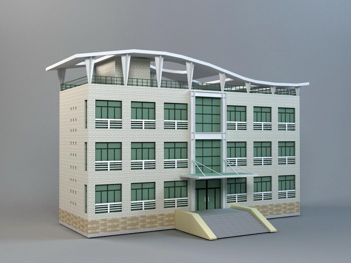 Small Modern Office Building 3d model download — 3D model download