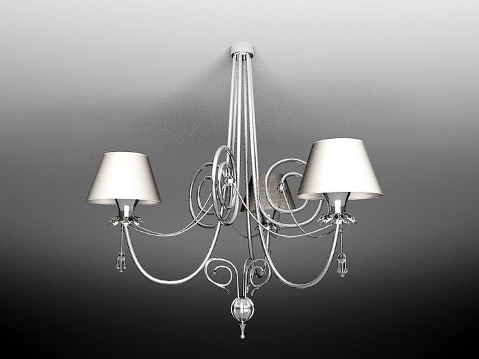 Retro Contemporary Candle Style Chandelier 3d model download — 3D model download