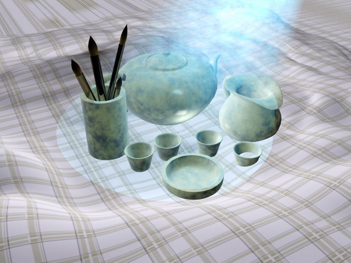 Antique Chinese Tea Set 3d model download — 3D model download