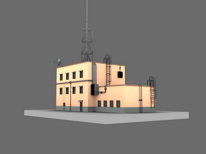 Industrial Factory Building 3d model download — 3D model download