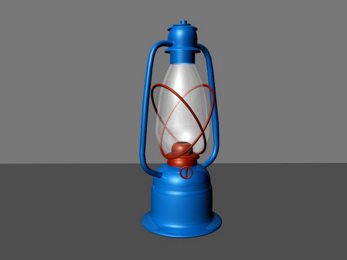 Vintage Oil Lamp Lantern 3d model download — 3D model download