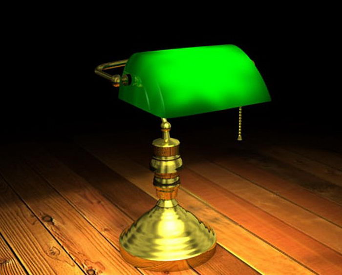 Vintage Desk Lamp 3d model download — 3D model download