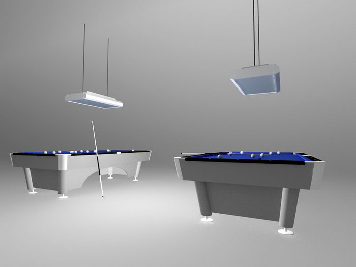 Billiard Tables with Lights 3d model download — 3D model download