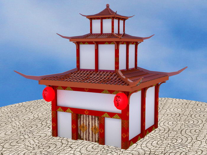 Cartoon Buddha Temple 3d model download — 3D model download