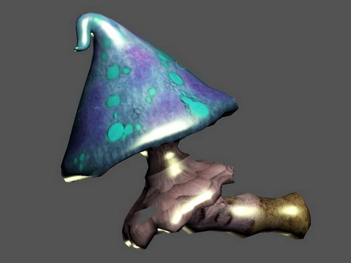 Blue Fantasy Mushroom 3d model download — 3D model download