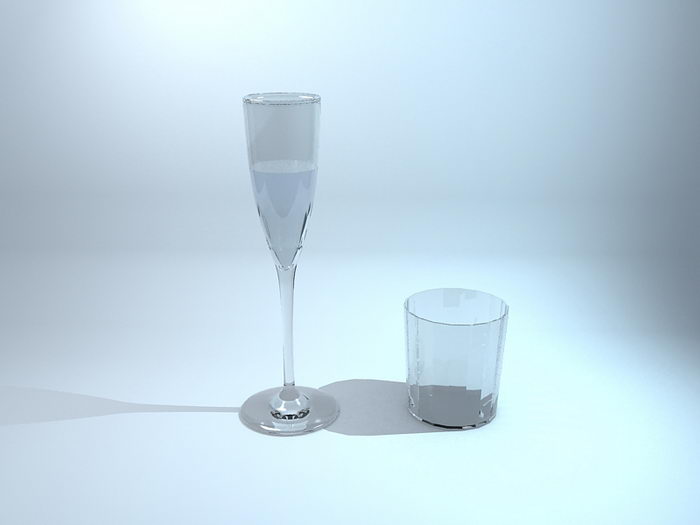 Wine Glass and Cup 3d model download — 3D model download