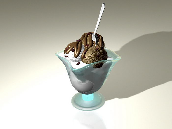 Glass of Ice Cream 3d model download — 3D model download