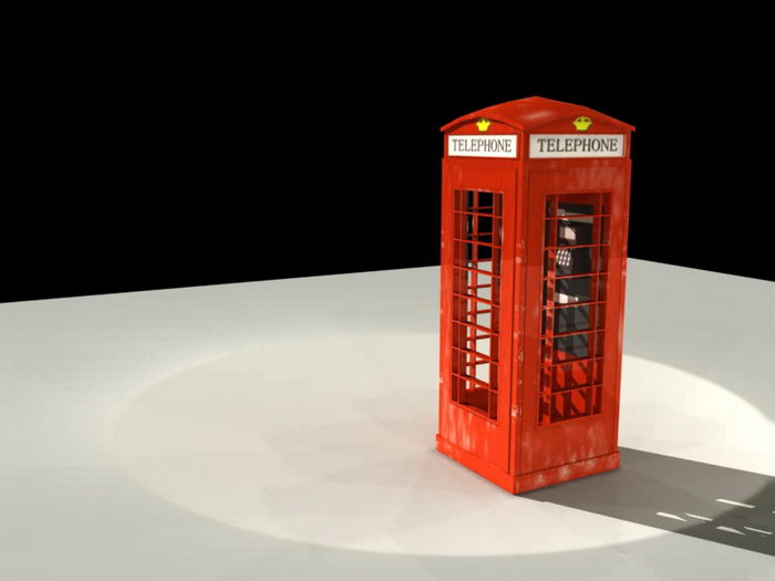 Vintage Telephone Booth 3d model download — 3D model download