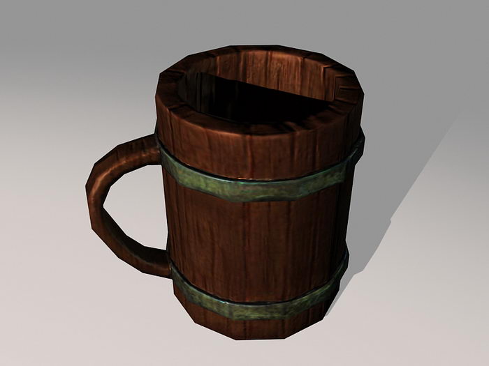 Medieval Wooden Beer Mug 3d model download — 3D model download