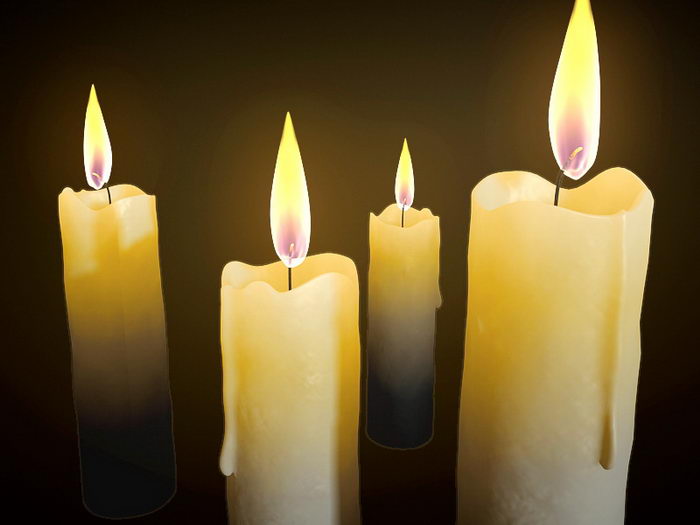 Beautiful Burning Candles 3d model download — 3D model download