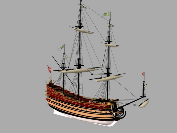 Spanish Galleon Warship 3d model download — 3D model download