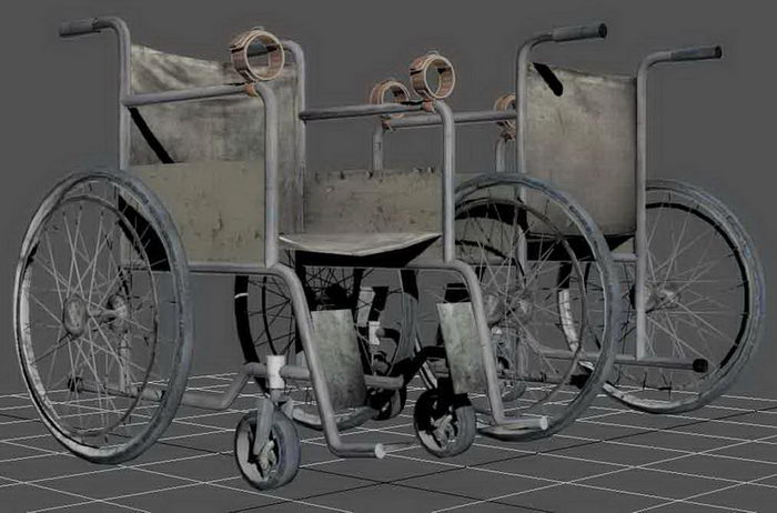 Wheelchair with Shackle 3d model download — 3D model download