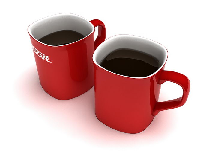 Nescafe Red Mugs 3d model download — 3D model download