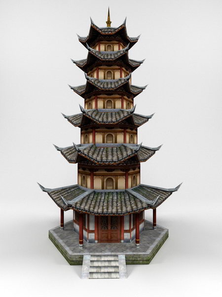Chinese Pagoda Architecture 3d model download — 3D model download