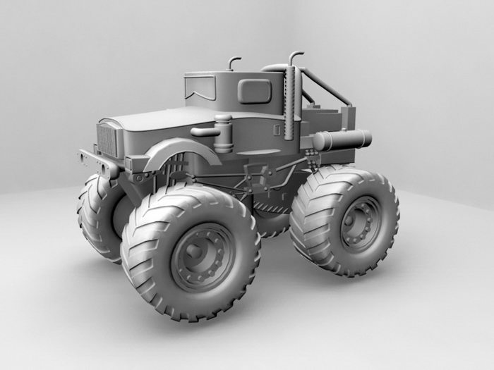 Off-Road Tractor 3d model download — 3D model download
