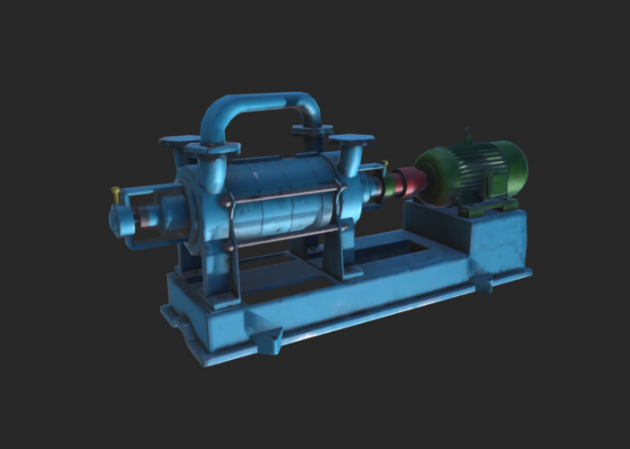 Industrial Vacuum Pump 3d model download — 3D model download