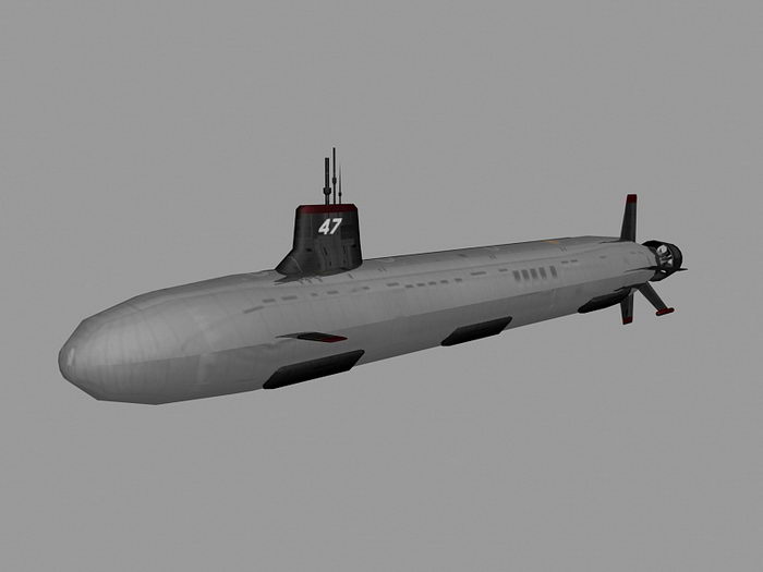 SSN-21 Seawolf Submarine 3d model download — 3D model download