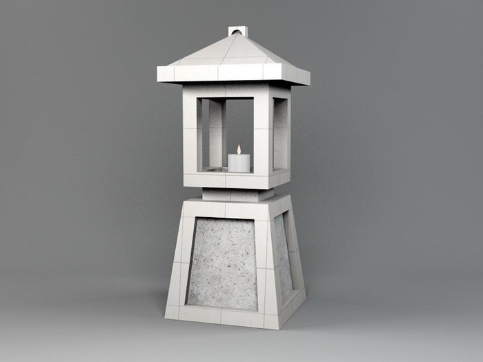 Garden Stone Lantern 3d model download — 3D model download
