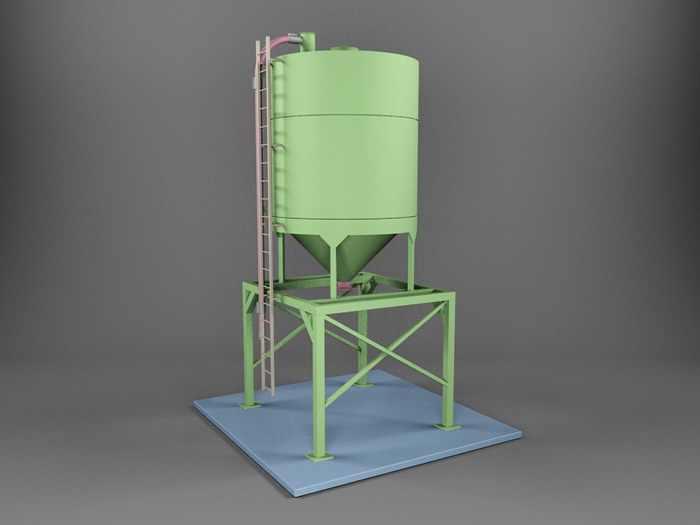 Sand and Gravel Storage Silo 3d model download — 3D model download