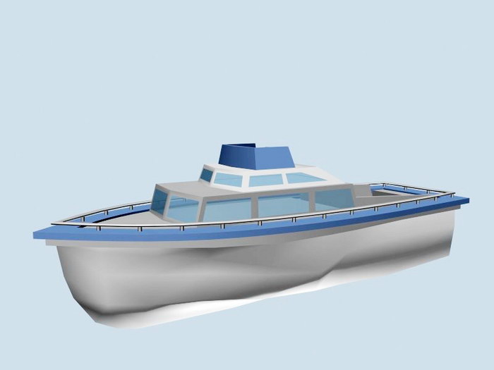 Small Motor Yacht 3d model download — 3D model download