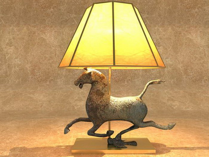 Art Deco Horse Lamp 3d model download — 3D model download