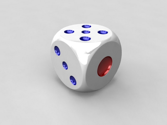 6 Sided Dice 3d model download — 3D model download