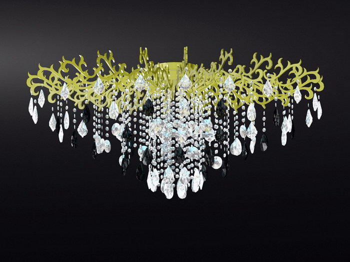 Vintage Crystal Drop Chandelier 3d model download — 3D model download