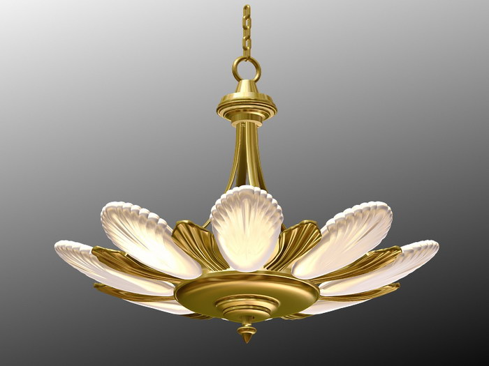 Antique Art Deco Pendant Light 3d model download — 3D model download