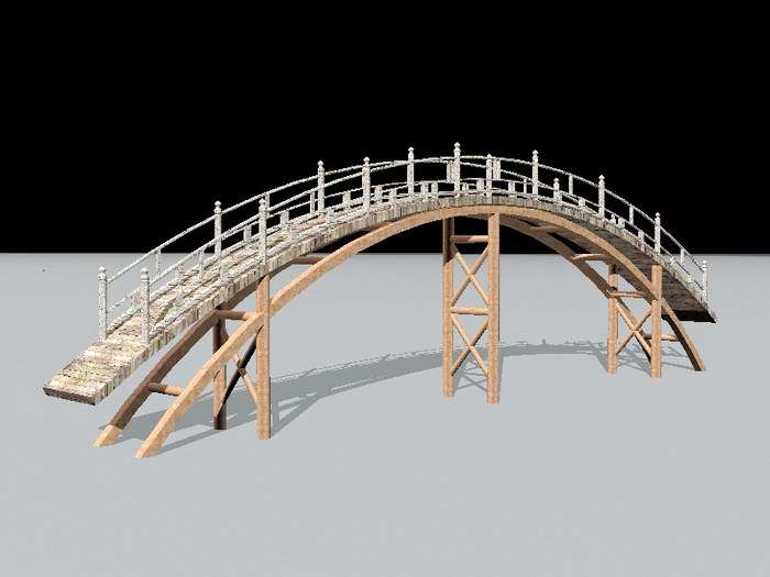 Old Small Wooden Bridge 3d model download — 3D model download