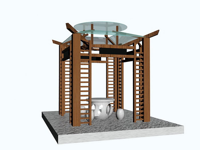 Garden Gazebo 3d model download — 3D model download