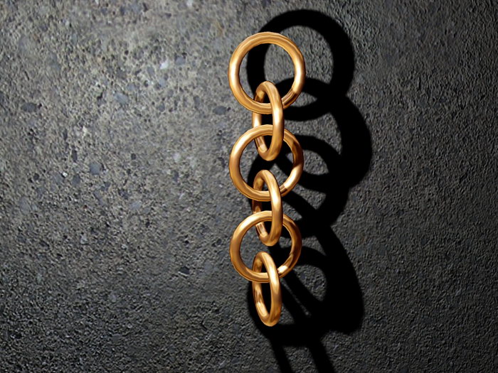 Antique Copper Chain 3d model download — 3D model download