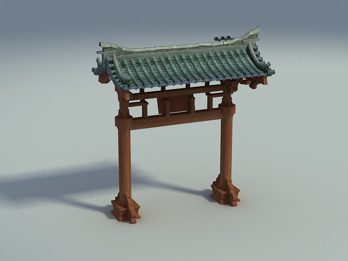 Chinese Paifang Gate 3d model download — 3D model download