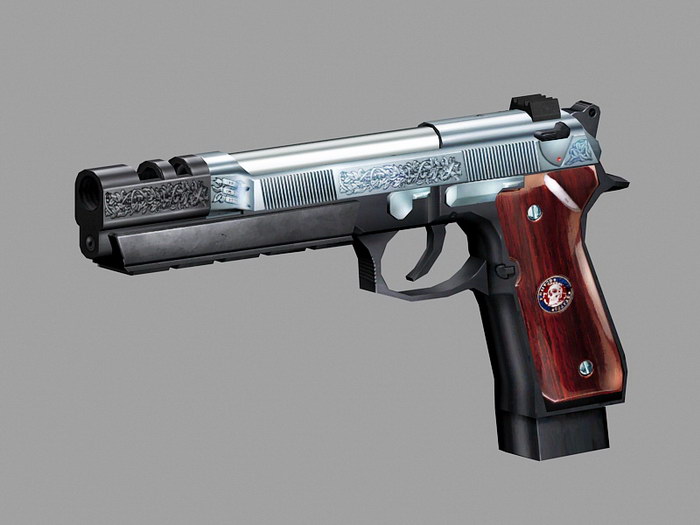 Beretta 92 Wood Grips 3d model download — 3D model download