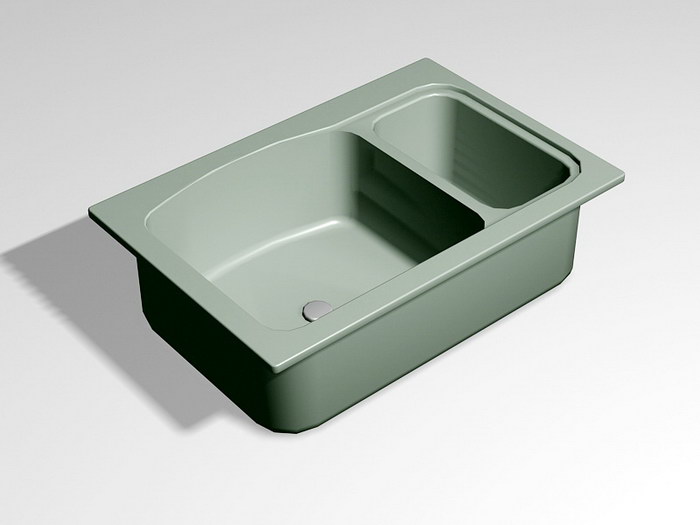 Double Kitchen Sink 3d model download — 3D model download