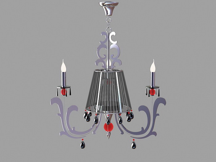 Chrome Chandeliers for Dining Room 3d model download — 3D model download