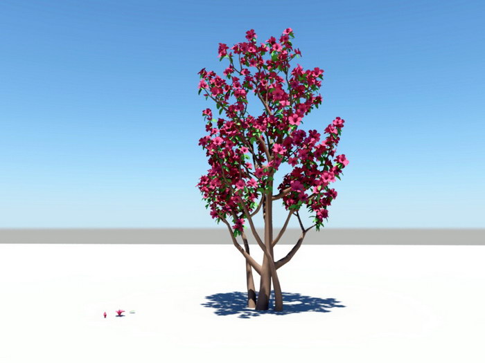 Red Azalea Plant 3d model download — 3D model download