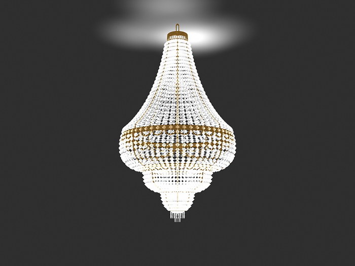 Fancy Crystal Chandelier 3d model download — 3D model download