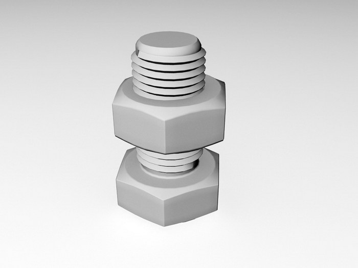 Hexagon Nut Bolt 3d model download — 3D model download