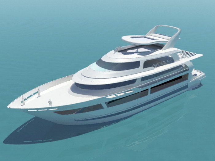 Cruiser Motor Yacht 3d model download — 3D model download